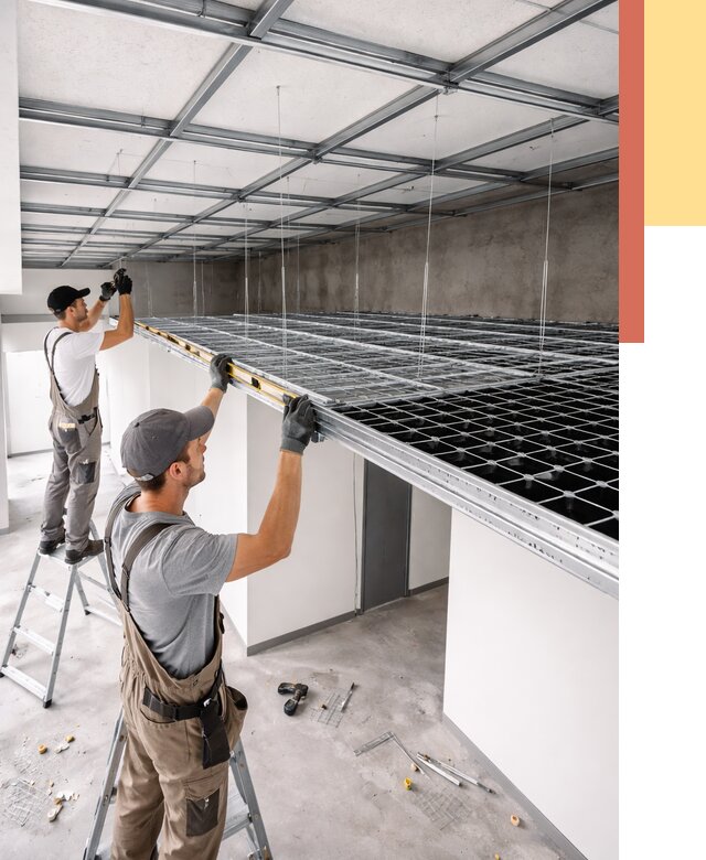 Монтаж потолка грильято в Партизанске от 483 руб./м² — быстрая сборка под ключ | ОТДЕЛОЧНИК-Прт