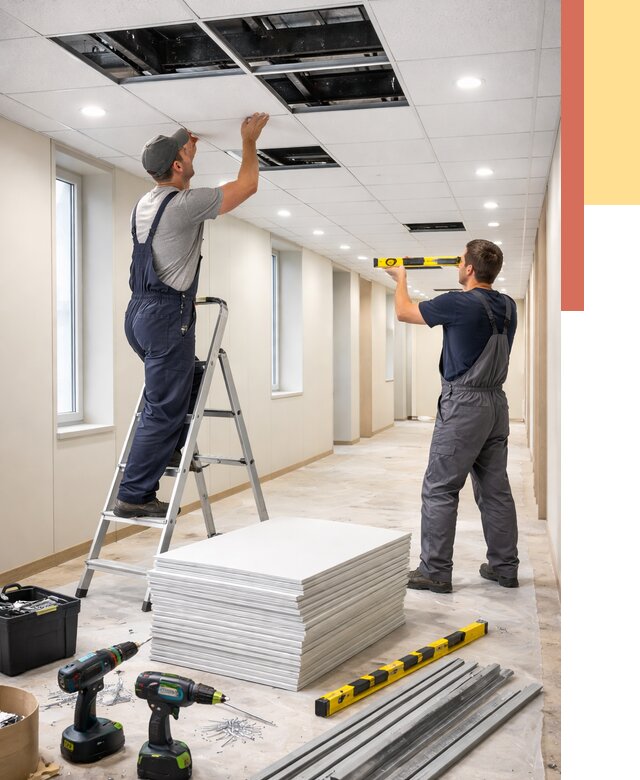 Ремонт потолка Армстронг в Партизанске от 4830 руб. — быстро и недорого | ОТДЕЛОЧНИК-Прт