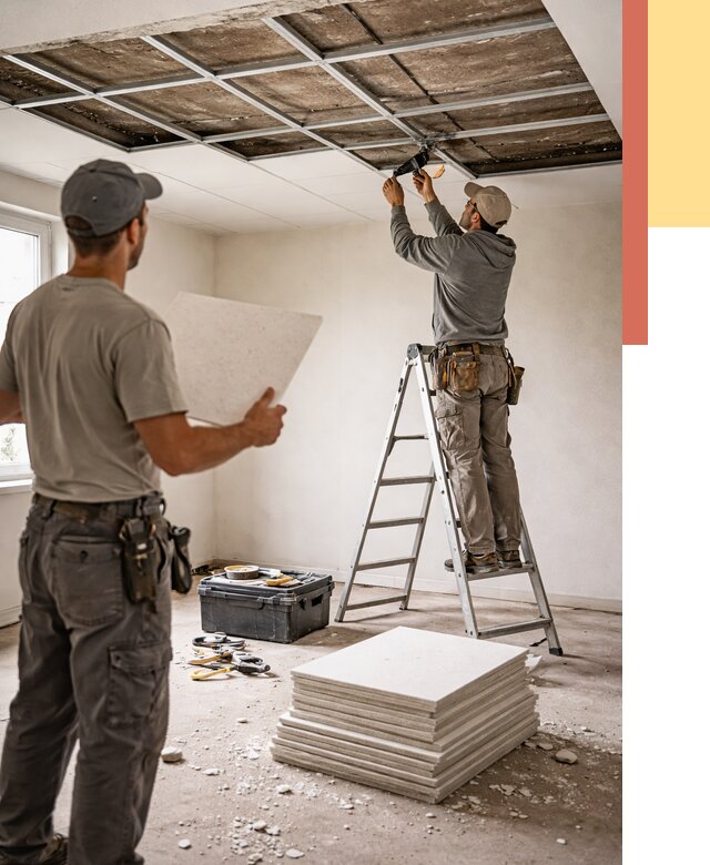 Замена плит подвесного потолка в Партизанске от 1878 руб. быстро и недорого | ОТДЕЛОЧНИК-Прт