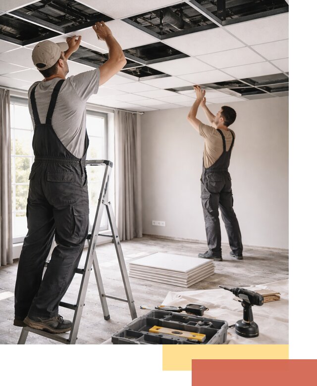 Замена плит подвесного потолка в Партизанске быстро и качественно