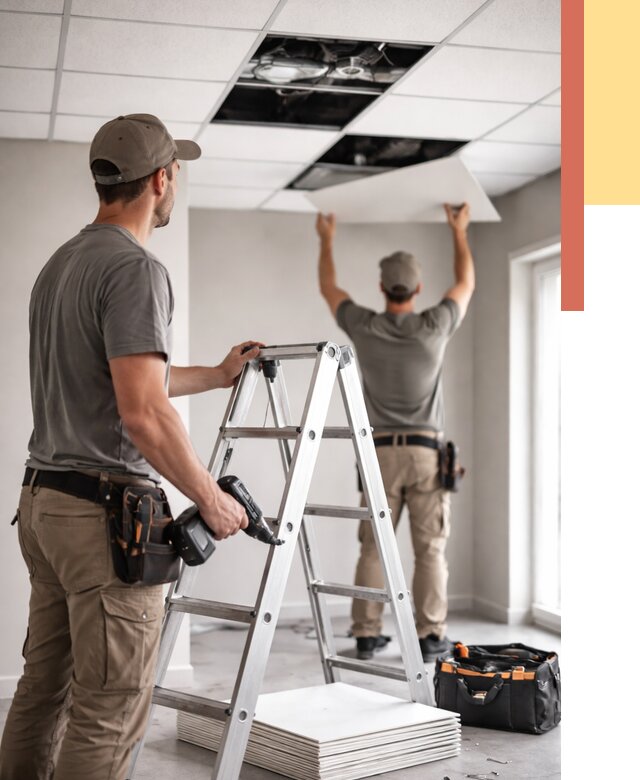 Обслуживание подвесного потолка в Партизанске от 3757 руб. — быстро и недорого | ОТДЕЛОЧНИК-Прт