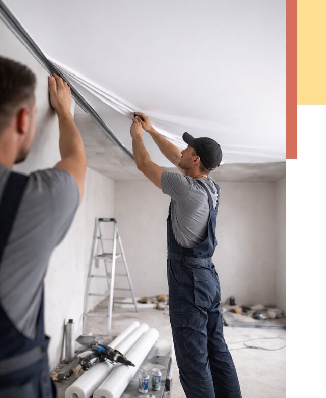 Монтаж матового натяжного потолка в Партизанске от 4830 руб./м² — быстро и недорого | ОТДЕЛОЧНИК-Прт