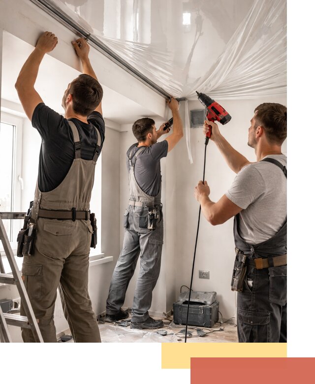 Монтаж глянцевого натяжного потолка в Партизанске быстро и качественно