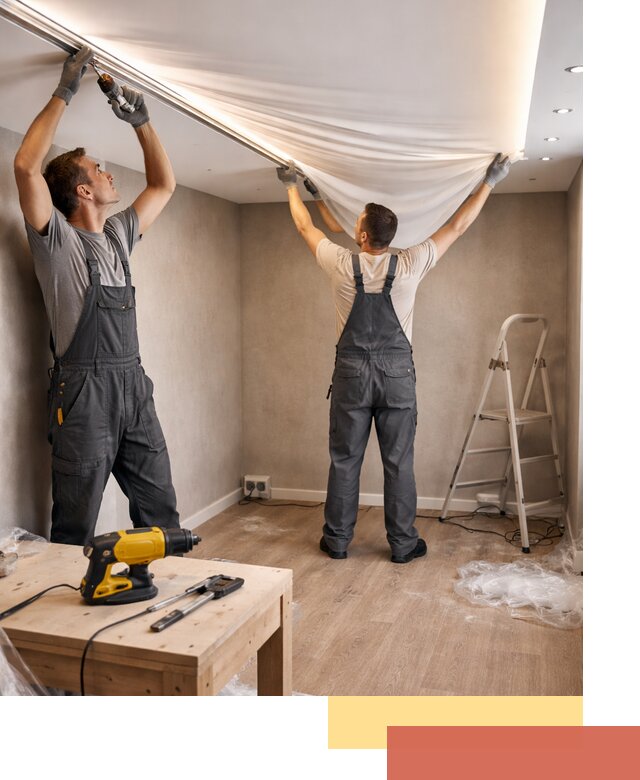 Монтаж натяжного потолка с подсветкой в Партизанске цена и сроки