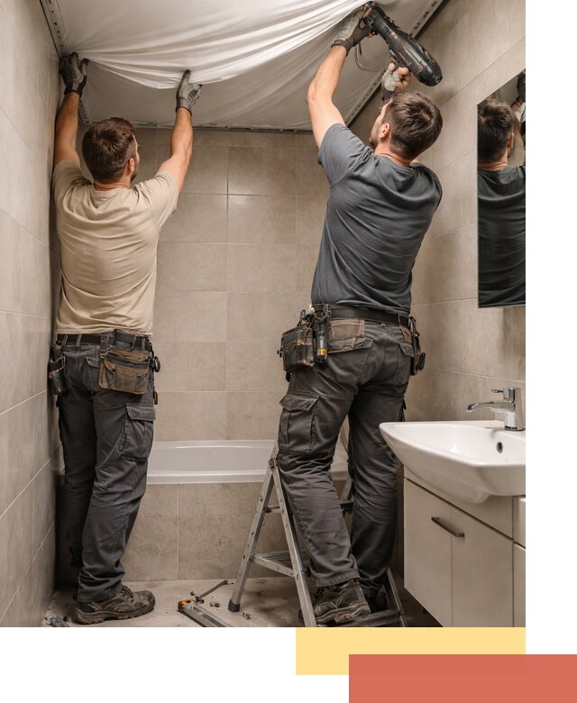 Монтаж натяжного потолка в ванной в Партизанске быстро и качественно