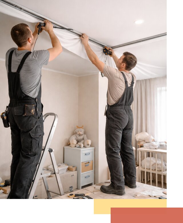 Монтаж натяжного потолка в детской комнате в Партизанске