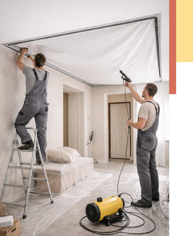 Монтаж натяжного потолка в прихожей в Партизанске от 2844 руб. под ключ | ОТДЕЛОЧНИК-Прт