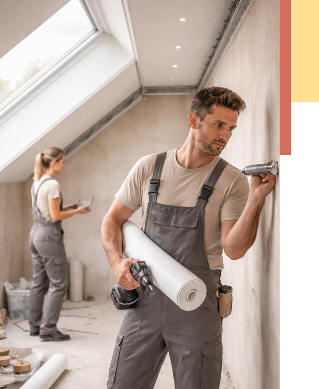 Монтаж натяжного потолка на мансарде в Партизанске от 3757 руб. | ОТДЕЛОЧНИК-Прт