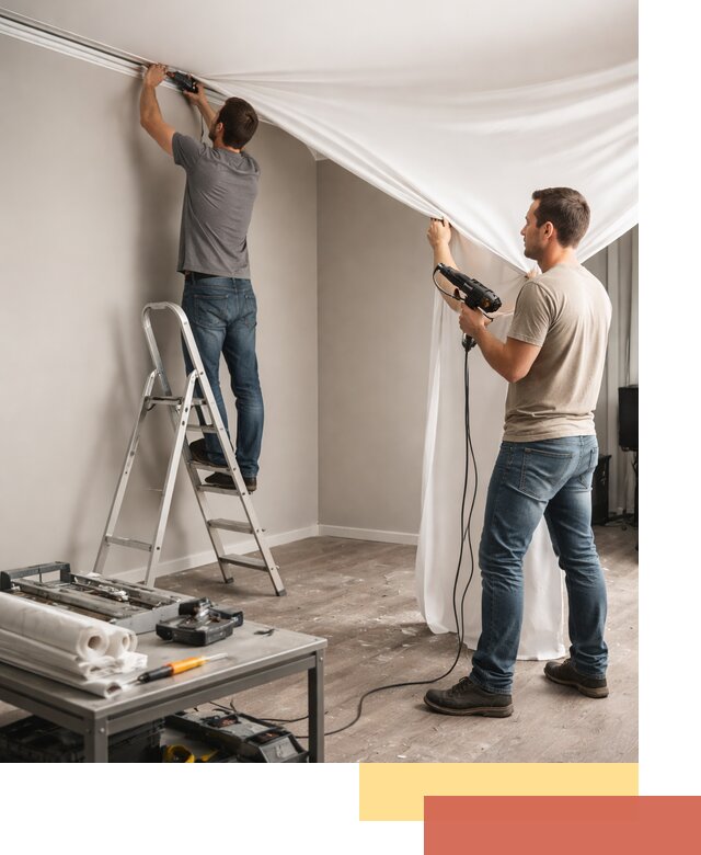 Монтаж натяжного потолка в студии в Партизанске