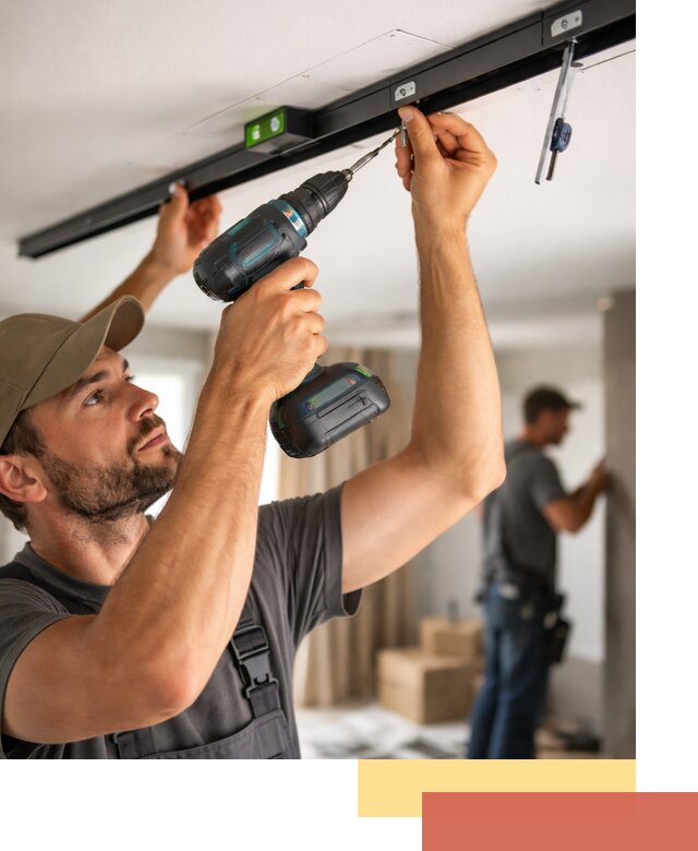 Установка трековых светильников в натяжной потолок в Партизанске