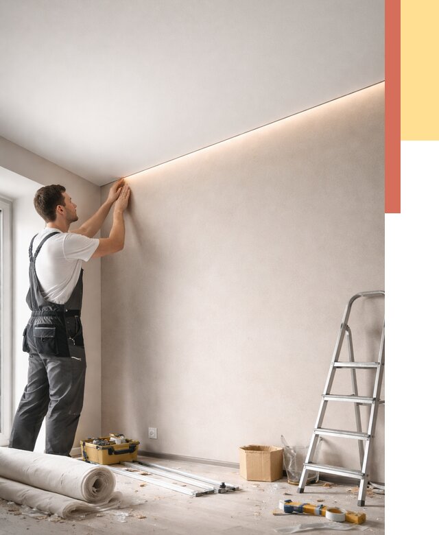 Теневые натяжные потолки в Партизанске от 8801 руб. под ключ | ОТДЕЛОЧНИК-Прт