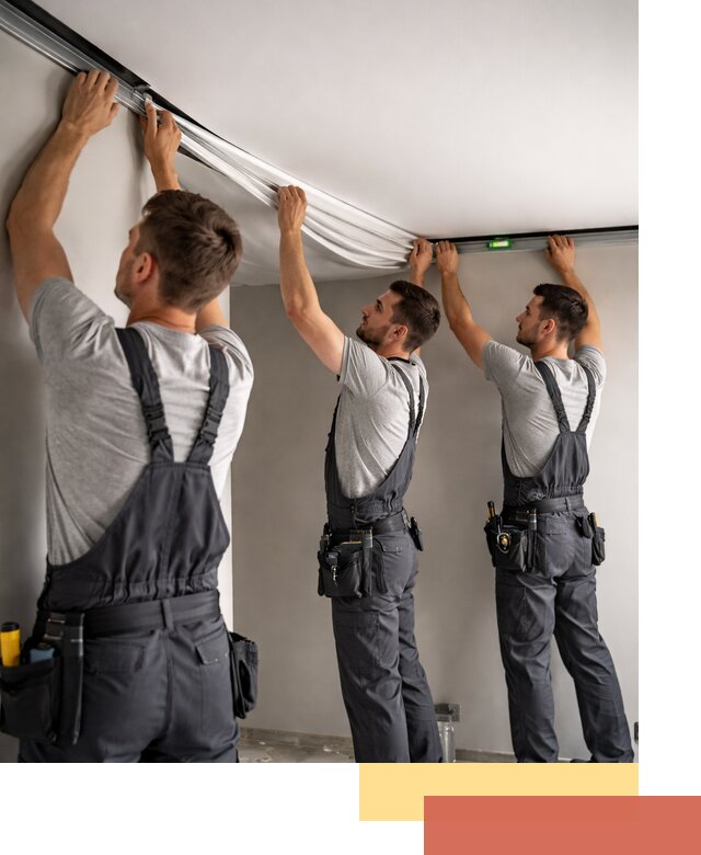 Теневые натяжные потолки в Партизанске: монтаж и отделка быстро и качественно