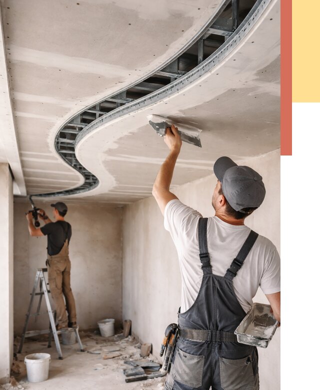 Криволинейный потолок из гипсокартона в Партизанске от 2254 руб./м2 | ОТДЕЛОЧНИК-Прт