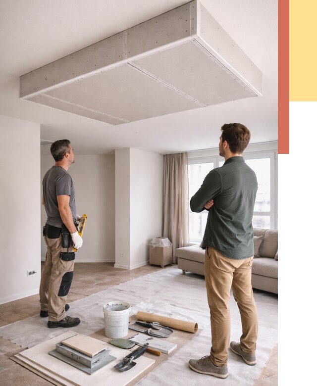 Короб на потолке из гипсокартона в Партизанске от 2361 руб. — монтаж и услуги под ключ | ОТДЕЛОЧНИК-Прт