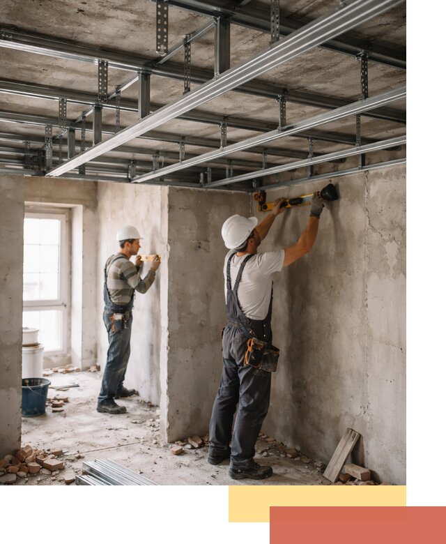 Монтаж каркаса потолка из профильного профиля в Партизанске