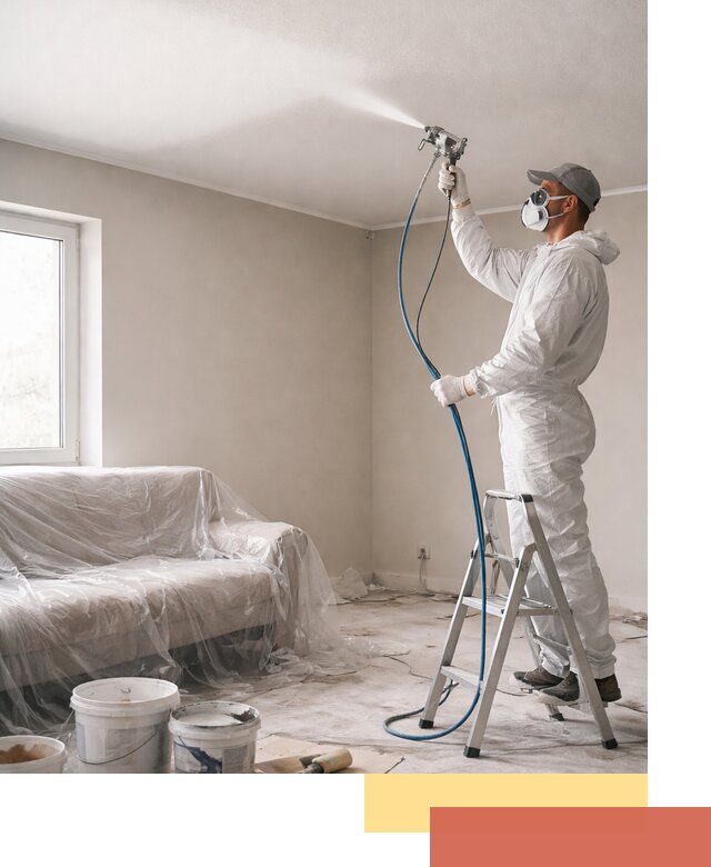 Покраска потолка краскопультом в Партизанске быстро и качественно