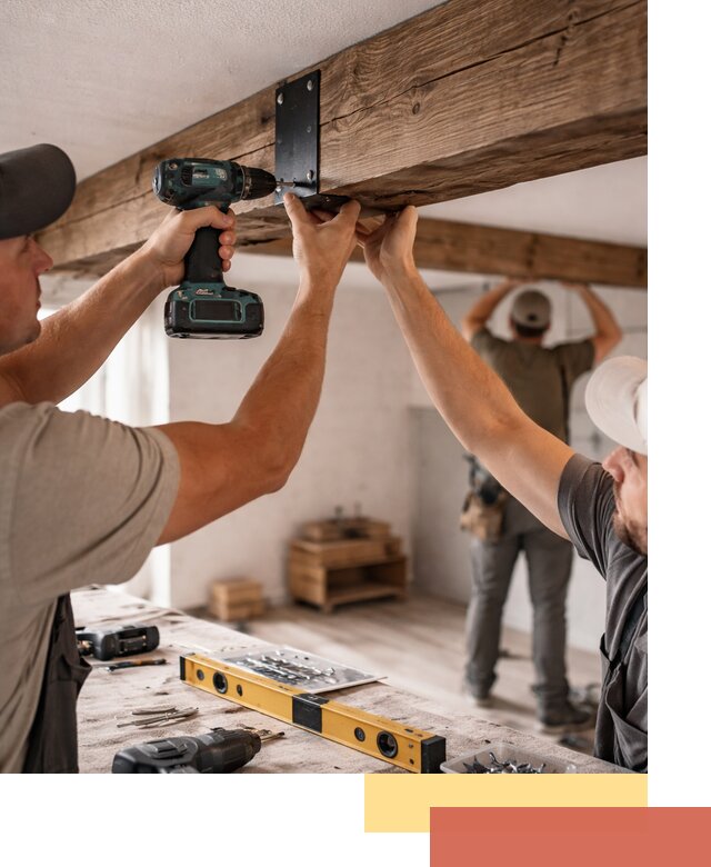 Монтаж декоративных потолочных балок в Партизанске